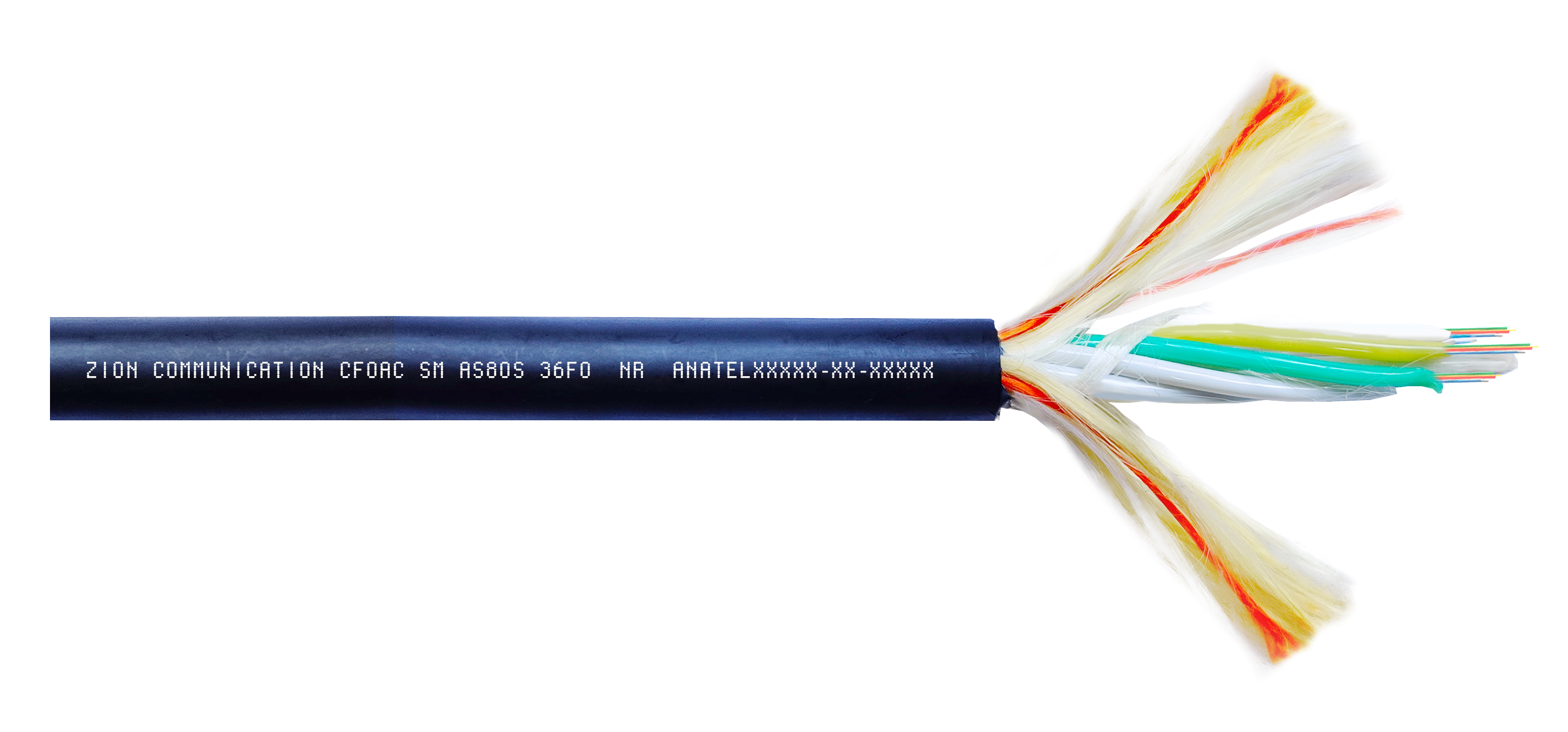 AS-80-36FO 9.5mm1.9tube 2.1GFRP-CABO OPTICO CFOA-AS-120m COMPACTO E AUTOSUSTENTADO PARA VÃO ATÉ 120m