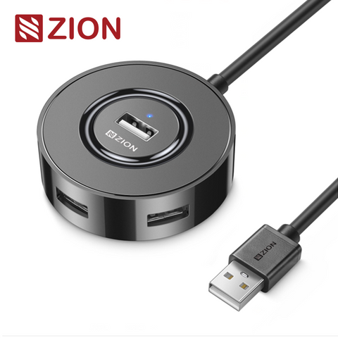 NO.ZCF101-USB 2.0 Round 4-Port Hub (Black/White)