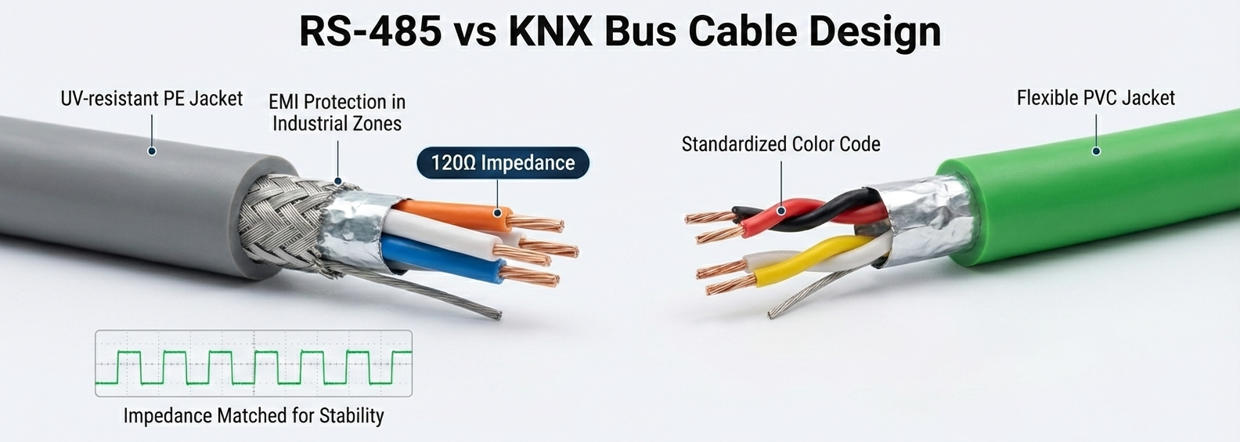 RS-485 vs KNX Bus Cable Design RS-485 vs KNX Bus Cable Design