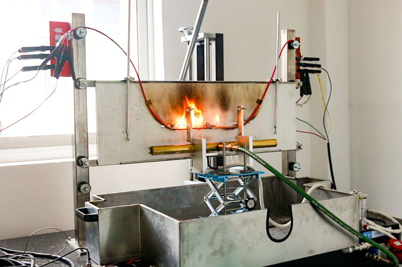 Fire resistance EN 50200 test display