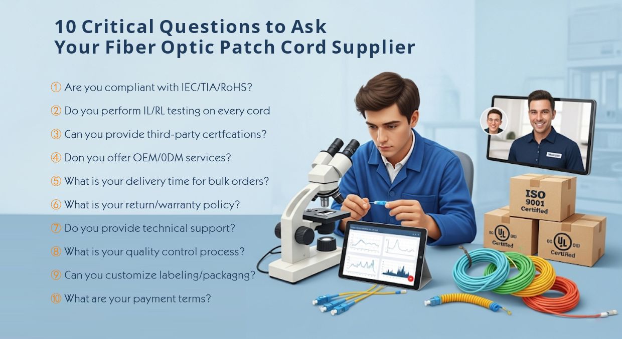 10 Questions to Ask When Choosing a Fiber Optic Patch Cord Supplier