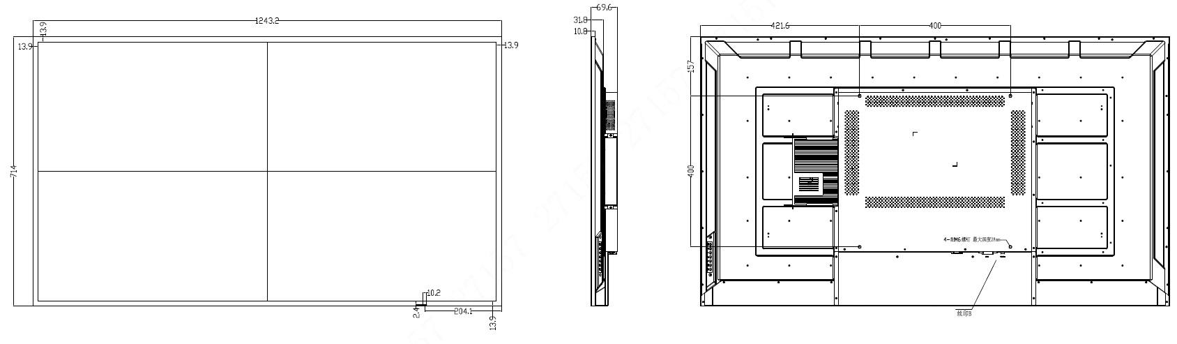 ZCLM55 Monitor Size ZCLM55 Monitor Size