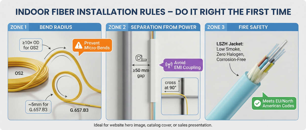 INDOOR FIBER INSTALLATION RULES - DO IT RIGHT THE FIRST TIME INDOOR FIBER INSTALLATION RULES - DO IT RIGHT THE FIRST TIME