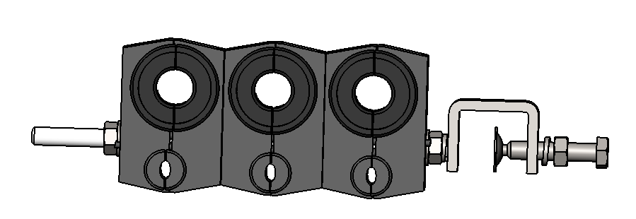 Feeder Cable Clamp, for 3x(4.5-7)+3x(22-29)mm Cable, 6Way