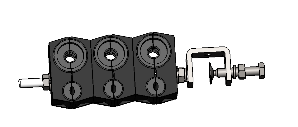 Feeder Cable Clamp, for 3x(4.8-7)+3x(15-22)mm Cable, 6Way