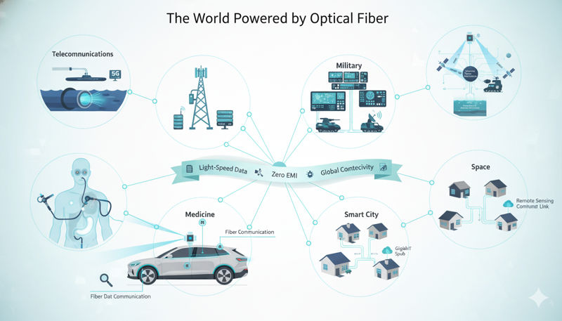 A panoramic view of all fiber optic application scenarios (integrated vision across multiple industries) A panoramic view of all fiber optic application scenarios (integrated vision across multiple industries)
