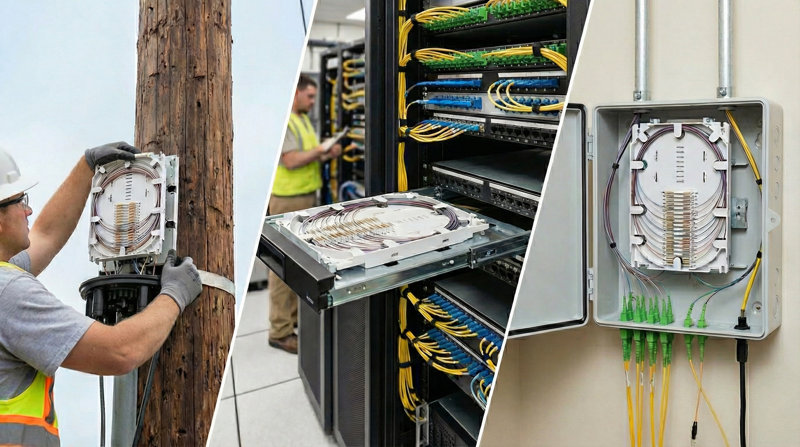 Fiber optic splice trays Typical Applications Fiber optic splice trays Typical Applications