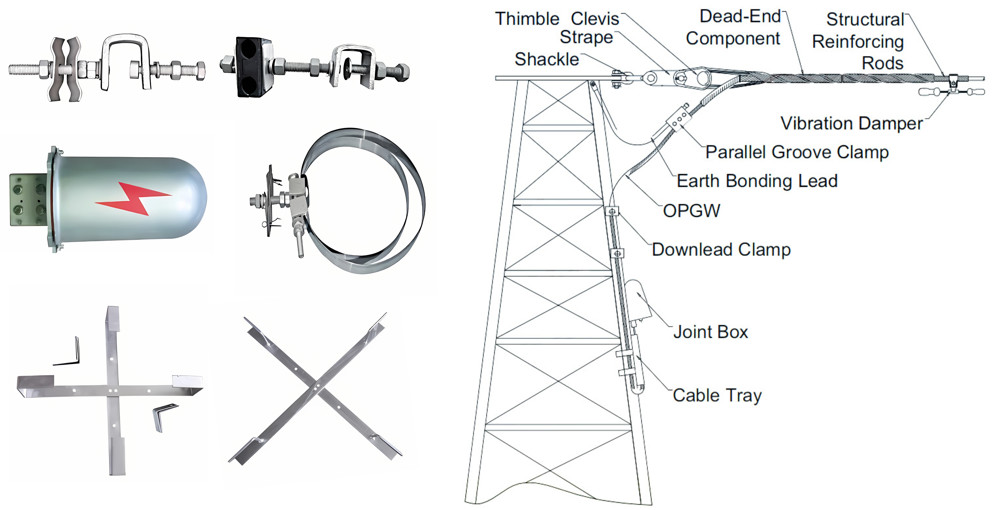 Installation of downlead clamp, cable tray and joint box Installation of downlead clamp, cable tray and joint box