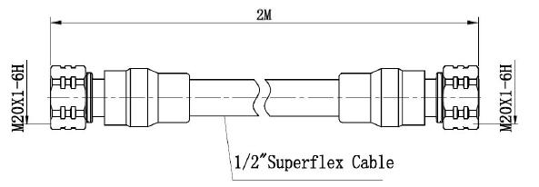 1/2" Super Flex Jumper cable, 4.3/10 Male to 4.3/10 Male -L(Meter)