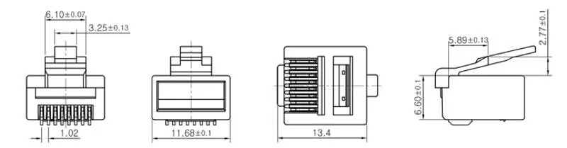 CAT6-UTP-ShortPCS-RJ45-Connector-Dimensional-Struc