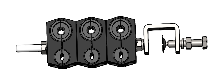 Feeder Cable Clamp, for 3x(4.8-7)+3x(10-15)mm Cable, 6Way