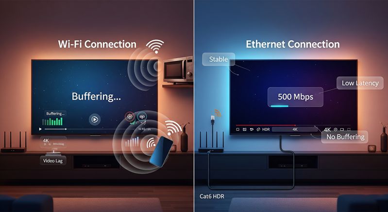 Why Ethernet Beats Wi-Fi for Smart TVs Why Ethernet Beats Wi-Fi for Smart TVs