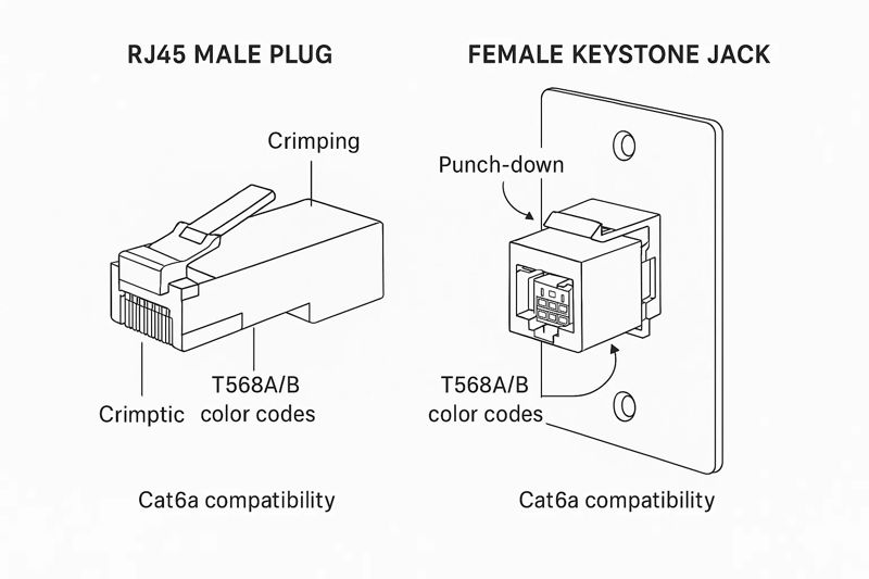 RJ45 Plug vs. Keystone Jack