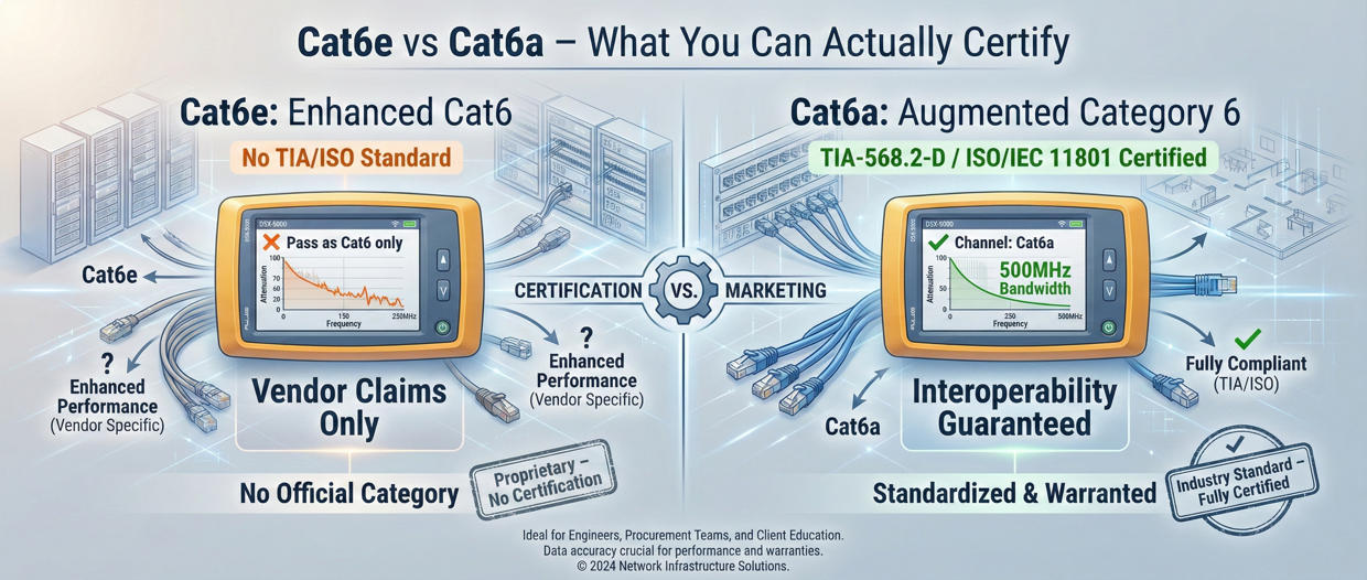 Cat6e vs Cat6a - What You Can Actually Certify Cat6e vs Cat6a - What You Can Actually Certify