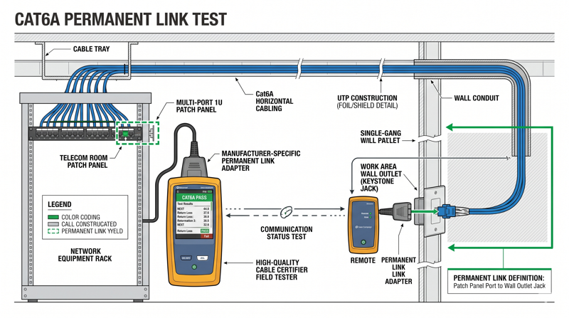 Cat6A Permanent Link Test Layout