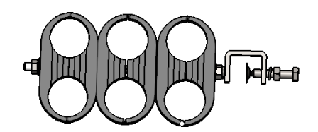 Feeder Cable Clamp, for 1-1-4 Cable, 6way