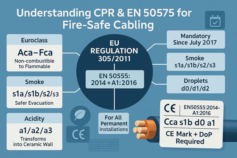 CPR Regulation Core Structure Diagram (EN 50575 + Euroclass Classification System)