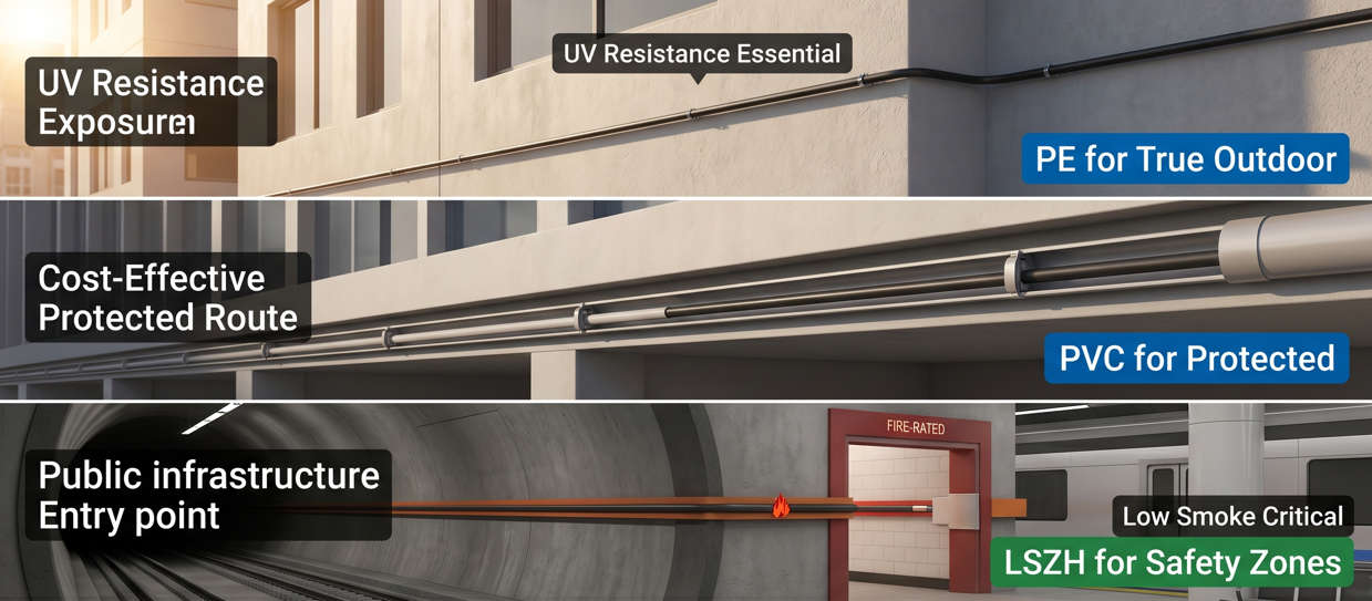 PE vs PVC vs LSZH Installation Environment PE vs PVC vs LSZH Installation Environment