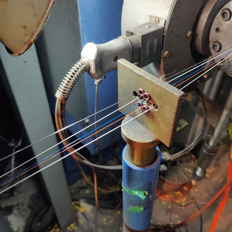 Fiber optic cable bundling process in ZION workshop