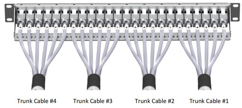Trunk Cable Assemblies are compatible with ZION keystone patch panels2
