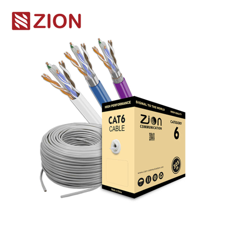 Factory LAN CABLE F/UTP 23 AWG UTP CAT 6 with 0.52-0.58mm Copper or CCA 4  pairs conductor network ethernet Category 6 cable 305m/Pull Box from China  manufacturer - Zion Communication
