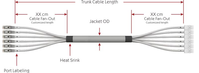 ZION Cat 5e UTP Plug to Jack Trunk Cable7