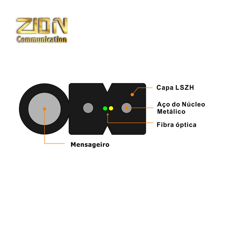 Fibra Óptica CABO DROP FIG.8 COMPACTO METÁLICO LOW FRICTION GJYXCH-1 (G657A1 ou G657A2) CFOAC-BLI A/B-CM-01-AR-LSZH GJYXCH-2F