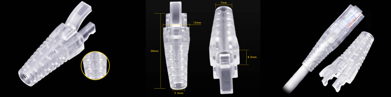Modular Plug Boot for Category 6A CAT6 and Category 5e Physical photo