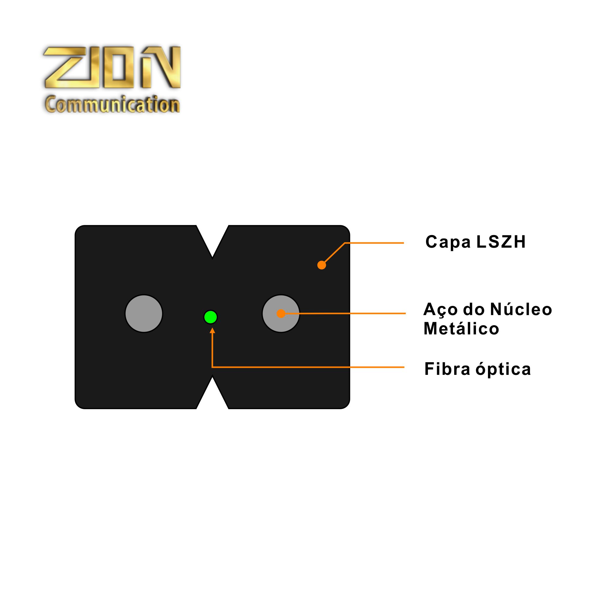 Fibra Óptica CABO DROP COMPACTO METÁLICO LOW FRICTION (G657A1 o G657A2) CFO-BLI A/B-CM-01-CO-LSZH GJXH-1F