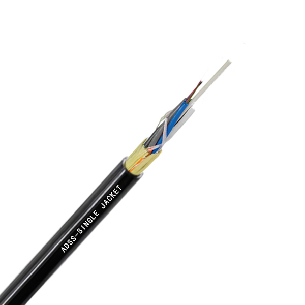 ADSS Single jacket 6F Cable,Span 100m fibra óptica All Dielectric self-supporting Aerial,Loose Multi-tube,Aramid yarn,inner water blocking compound