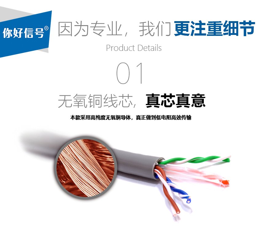 02网线铜芯细节展示