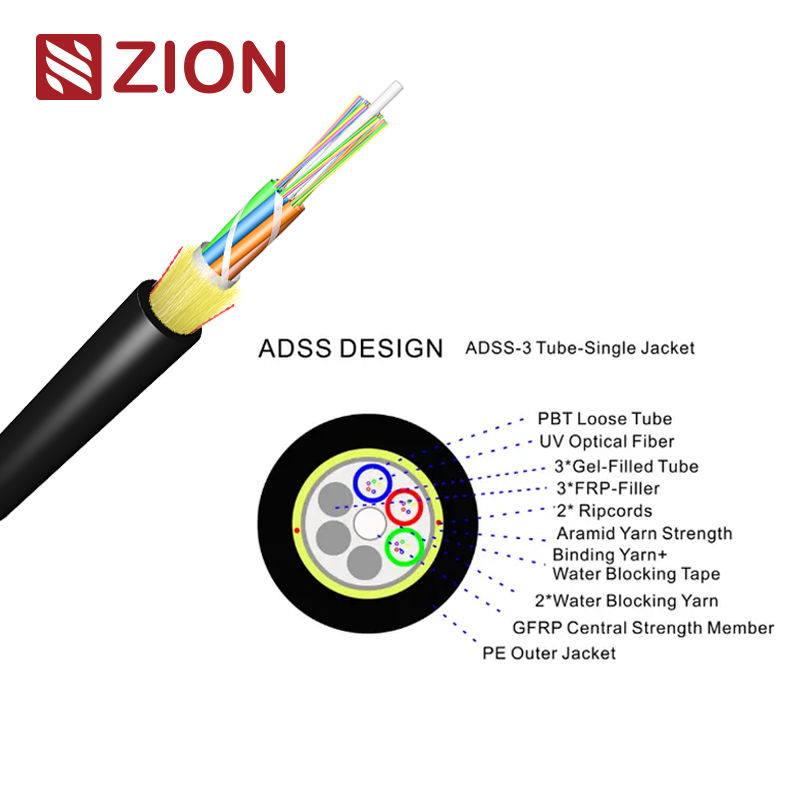 ADSS 24F 120M SPAN SM G652D Single Jacket