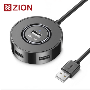 NO.ZCF101-USB 2.0 Round 4-Port Hub (Black/White)