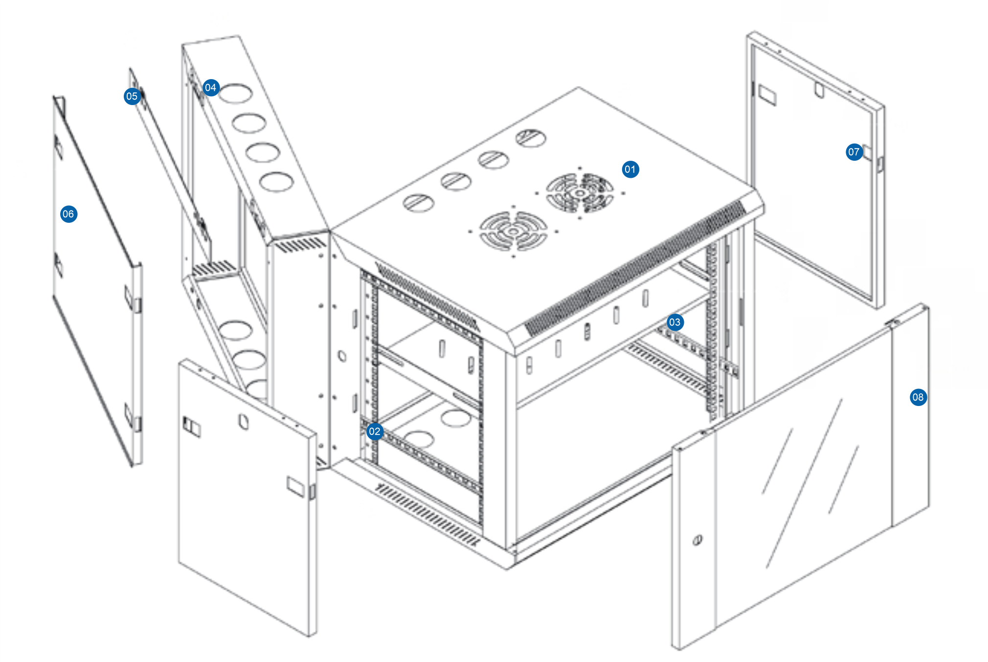 NC03 wall mount rack cabinet structure 