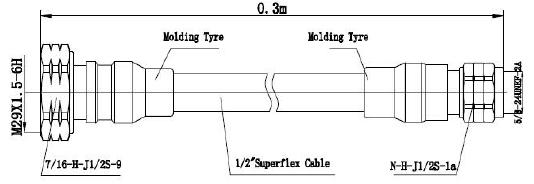 1/2" Super Flex Jumper Cable, 7/16 Male to N Male, L(Meter)