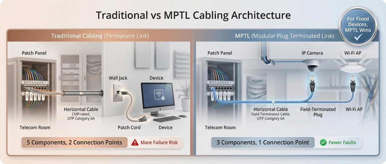 Traditional vs MPTL Cabling Architecture 