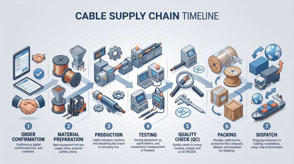 Cable Lead Time Process Flow 7 Stages from Order to Delivery Zion Communication
