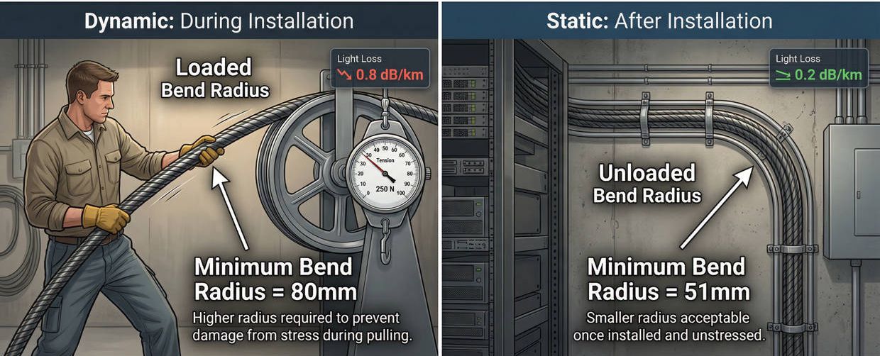 Static vs Dynamic Bend Radius
