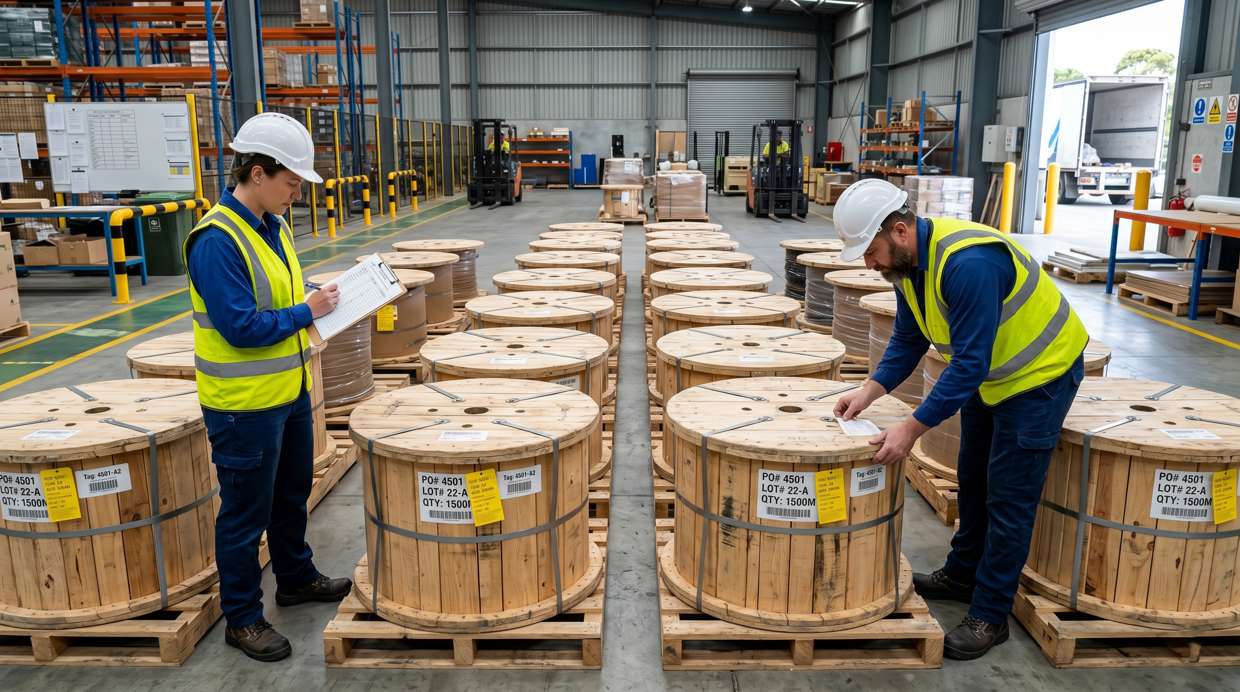 cable-reel-counting-before-shipment-inspection