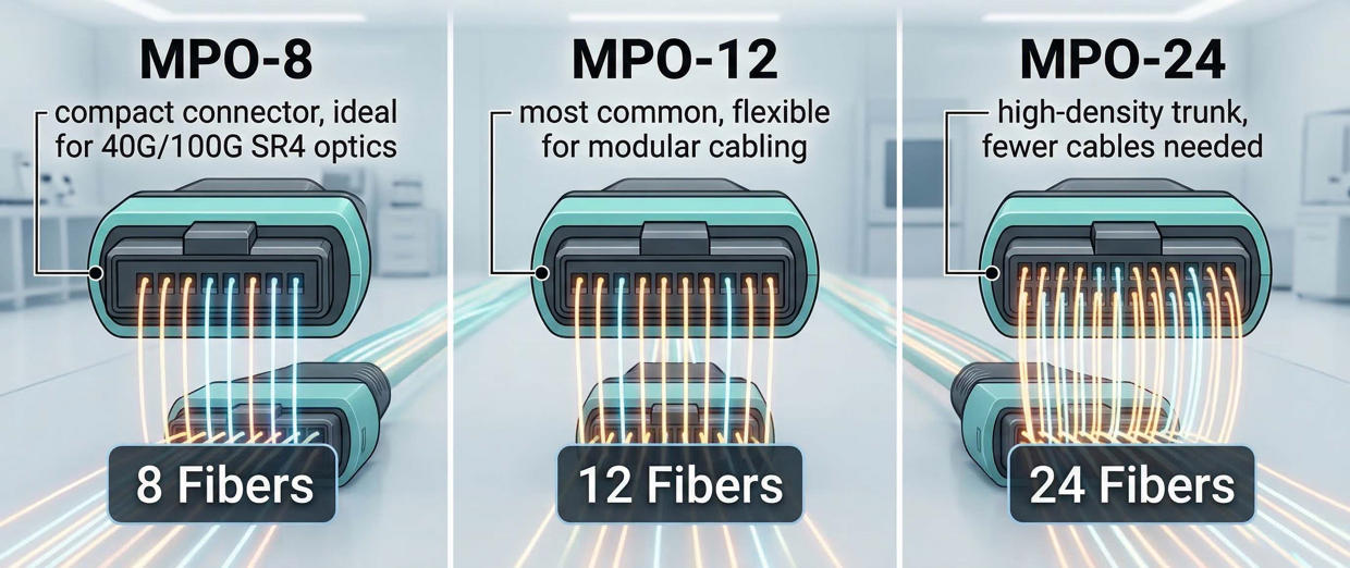 MPO-8 vs MPO-12 vs MPO-24
