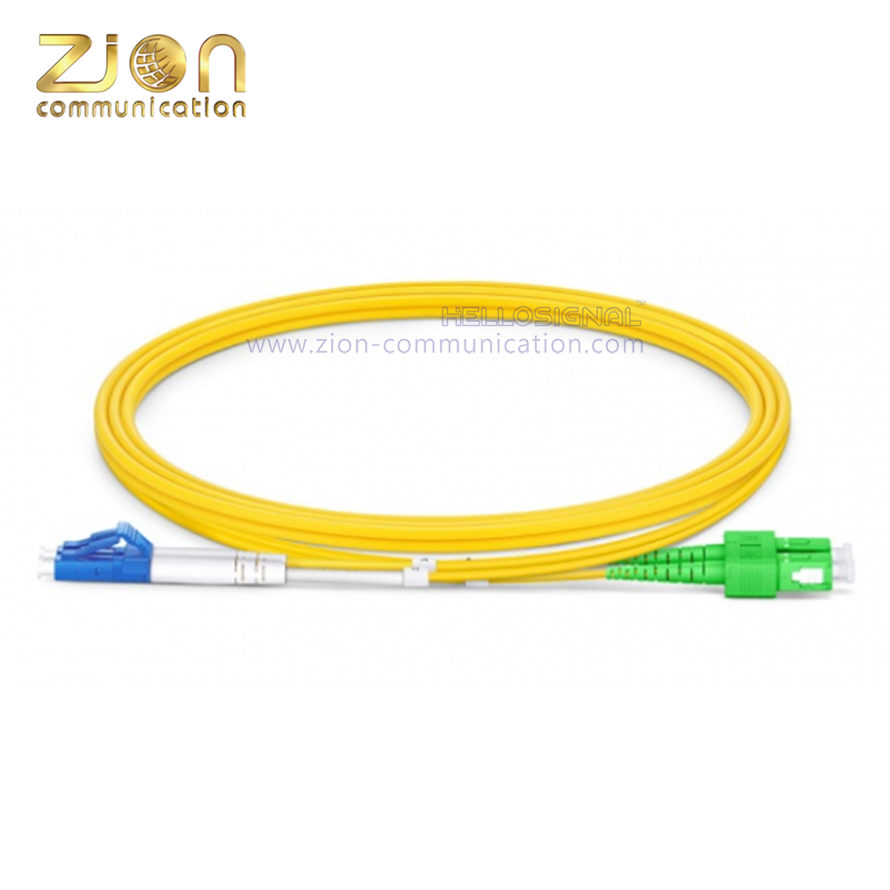 LC UPC to SC APC Duplex OS2 Fiber Patch Cord 