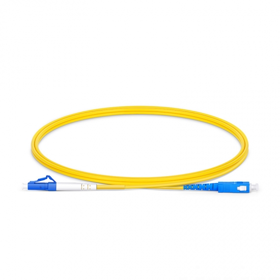 LC UPC to SC UPC Simplex OS2 Single Mode PVC (OFNR) 2.0mm Fiber Optic Patch Cable