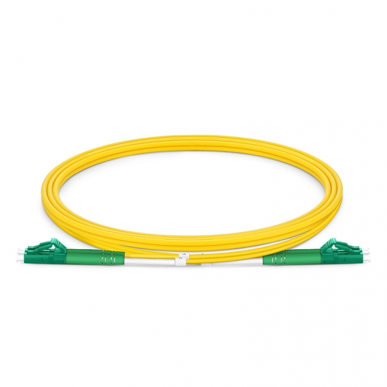 LC APC to LC APC Duplex OS2 Single Mode PVC (OFNR) 2.0mm Fiber Optic Patch Cable