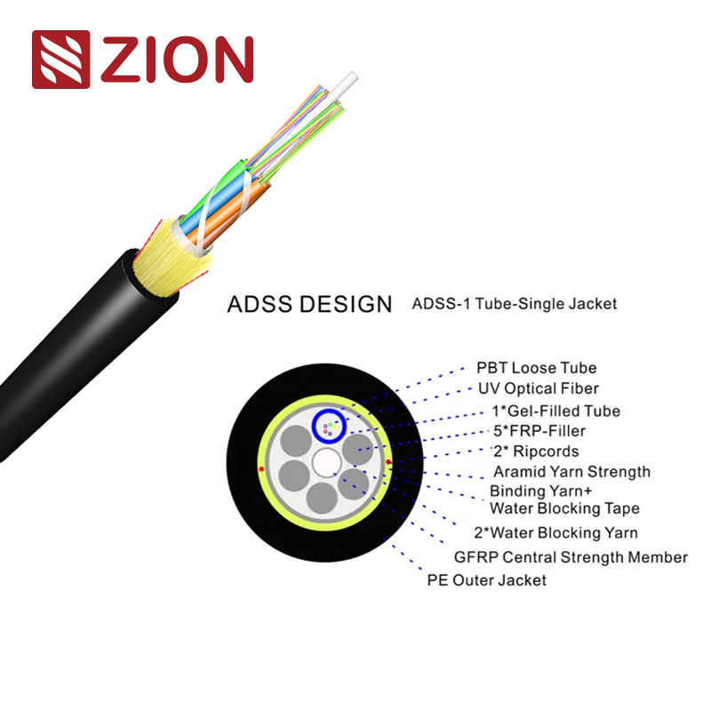 ADSS 6F 120M SPAN SM G652D Single Jacket