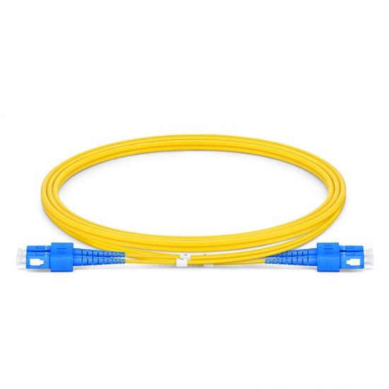 SC UPC to SC UPC Duplex OS2 Single Mode PVC (OFNR) 2.0mm Fiber Optic Patch Cable SC UPC to SC UPC Duplex OS2 Single Mode PVC (OFNR) 2.0mm Fiber Optic Patch Cable