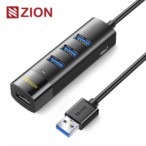NO.ZCF116-USB 3.0 Rectangular 4-Port Hub (Black)