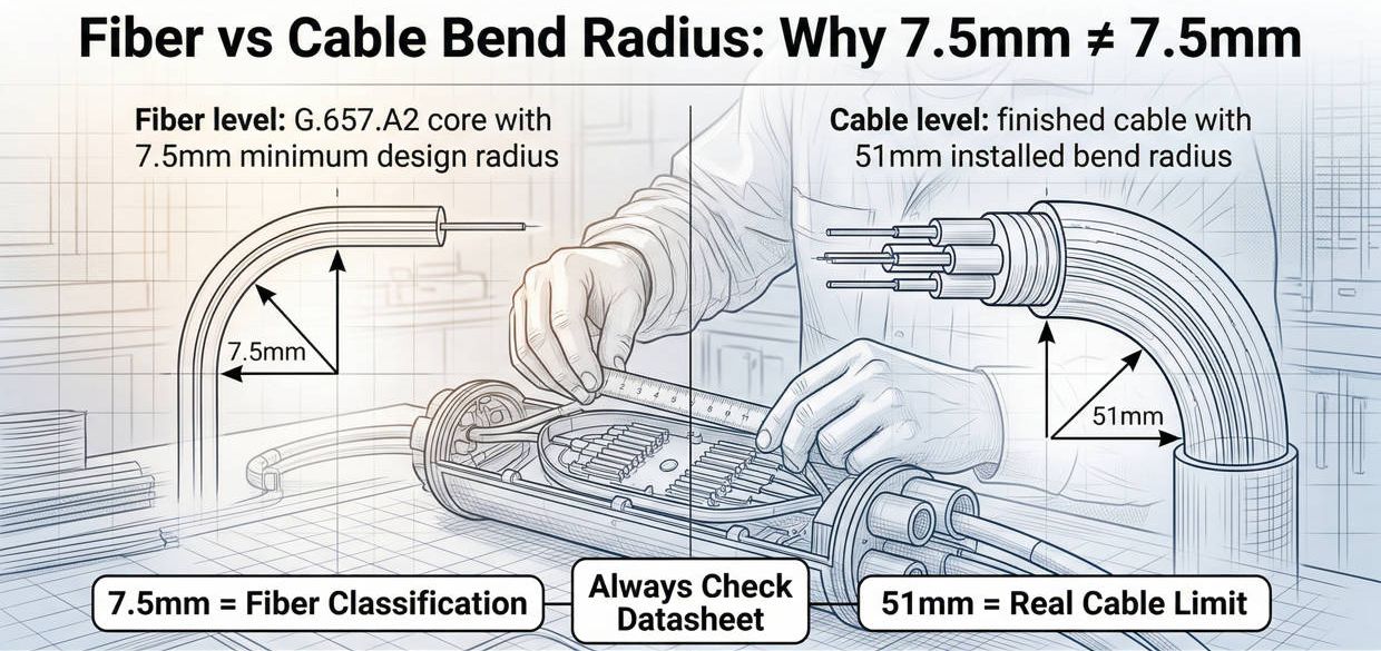 Fiber vs Cable Bend Radius- Why 7.5mm &ne; 7.5mm