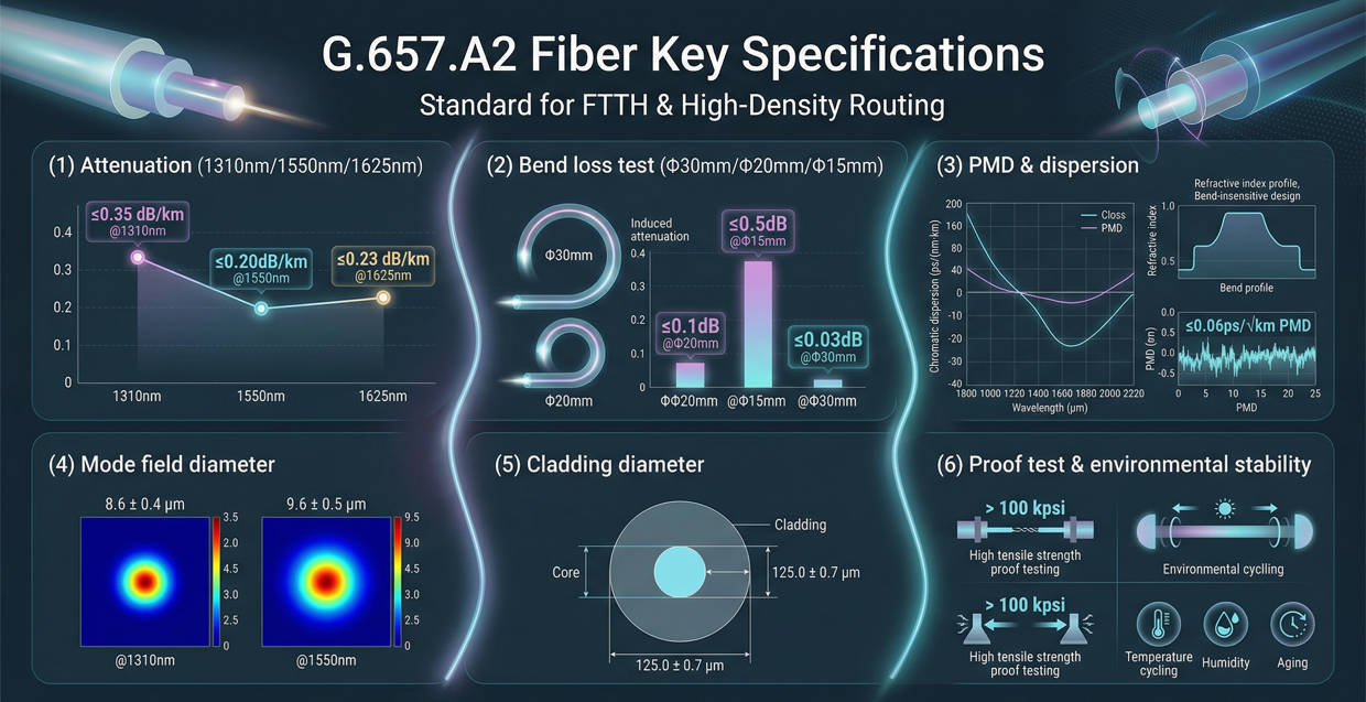 G.657.A2 Fiber Key Specifications