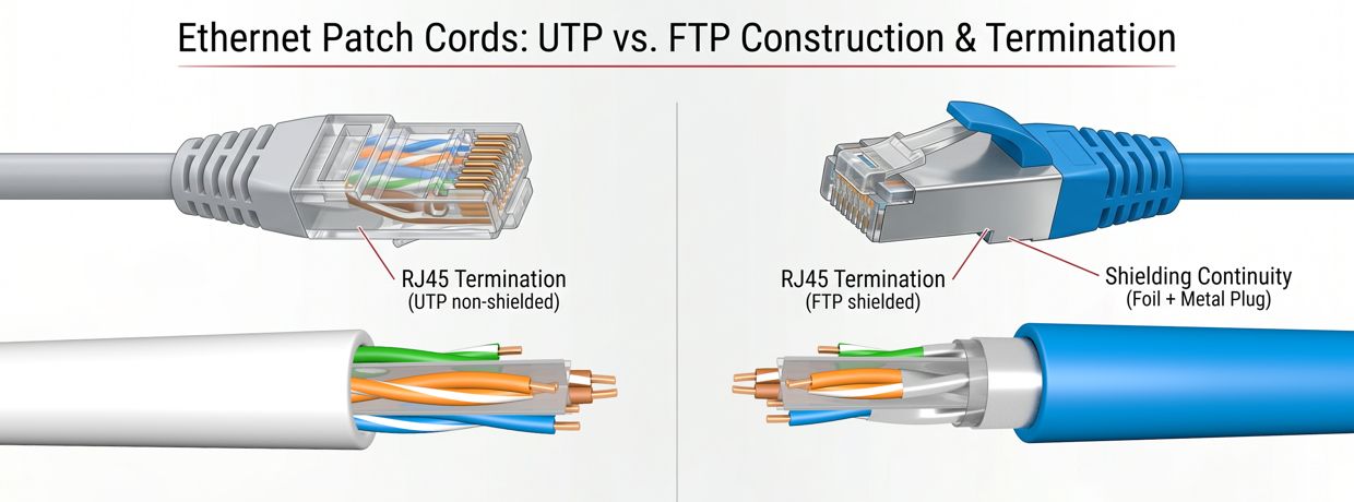 UTP vs FTP Patch Cord Structure Comparison