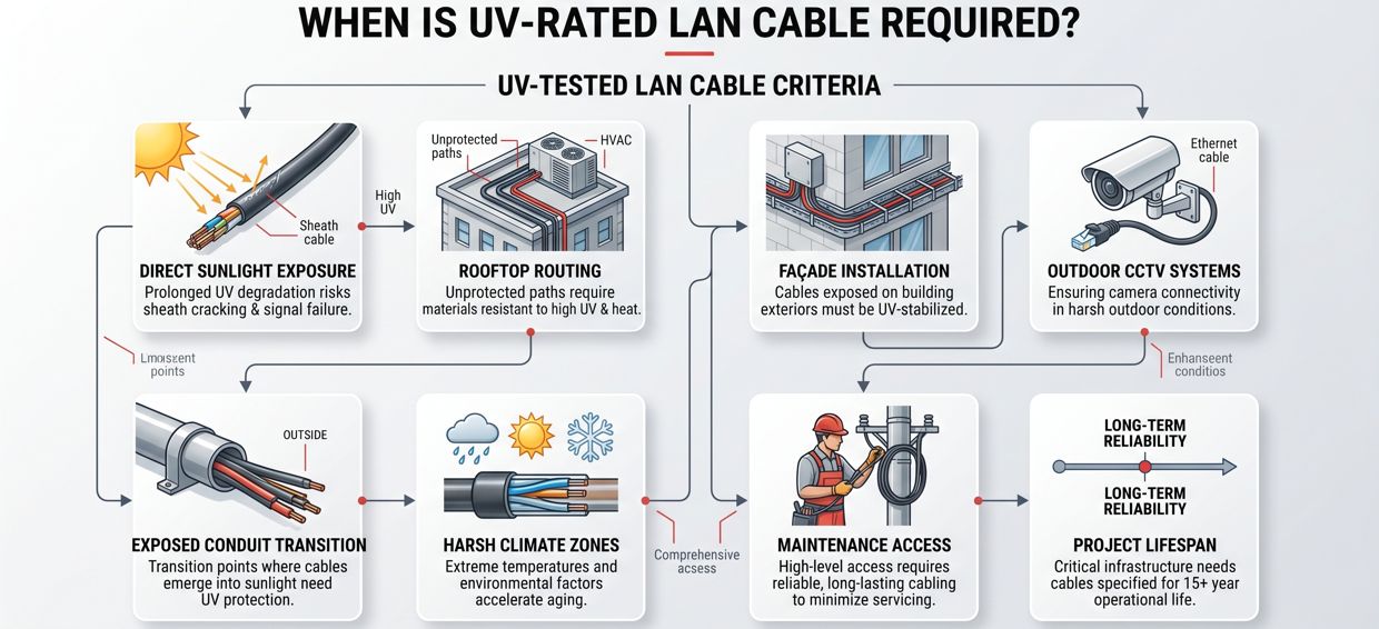 UV Test Requirement Decision Framework for LAN Cable